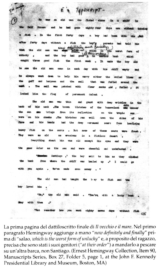 testo il vecchio e il mare